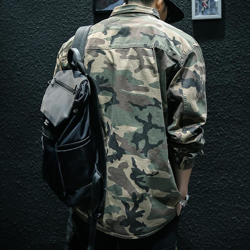 Veste Chemise Camouflage à Manches Longues pour Homme | droxev