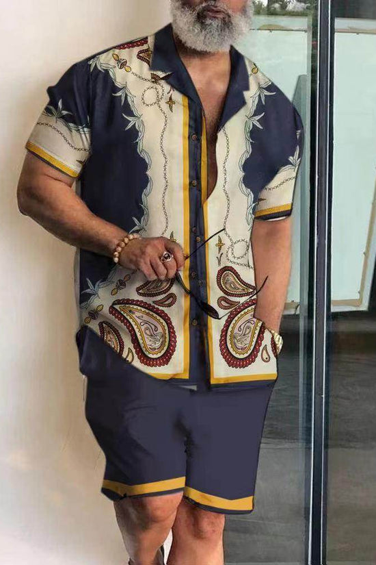 Ensemble Polo Homme Imprimé 3D – T-shirt Manches Courtes + Short - Droxev