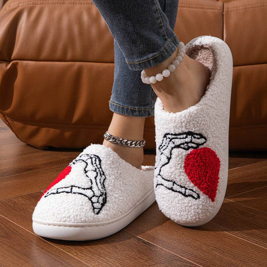 Chaussons de chambre à coucher en coton à semelle souple, chaussures chaudes d'hiver pour femmes et hommes - Droxev