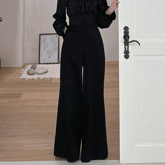 Pantalon de vadrouille à jambes larges et à suspendre, pantalon décontracté pour femme - Droxev