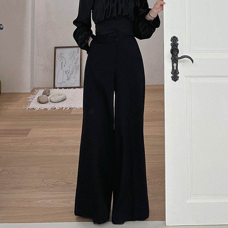 Pantalon de vadrouille à jambes larges et à suspendre, pantalon décontracté pour femme - Droxev