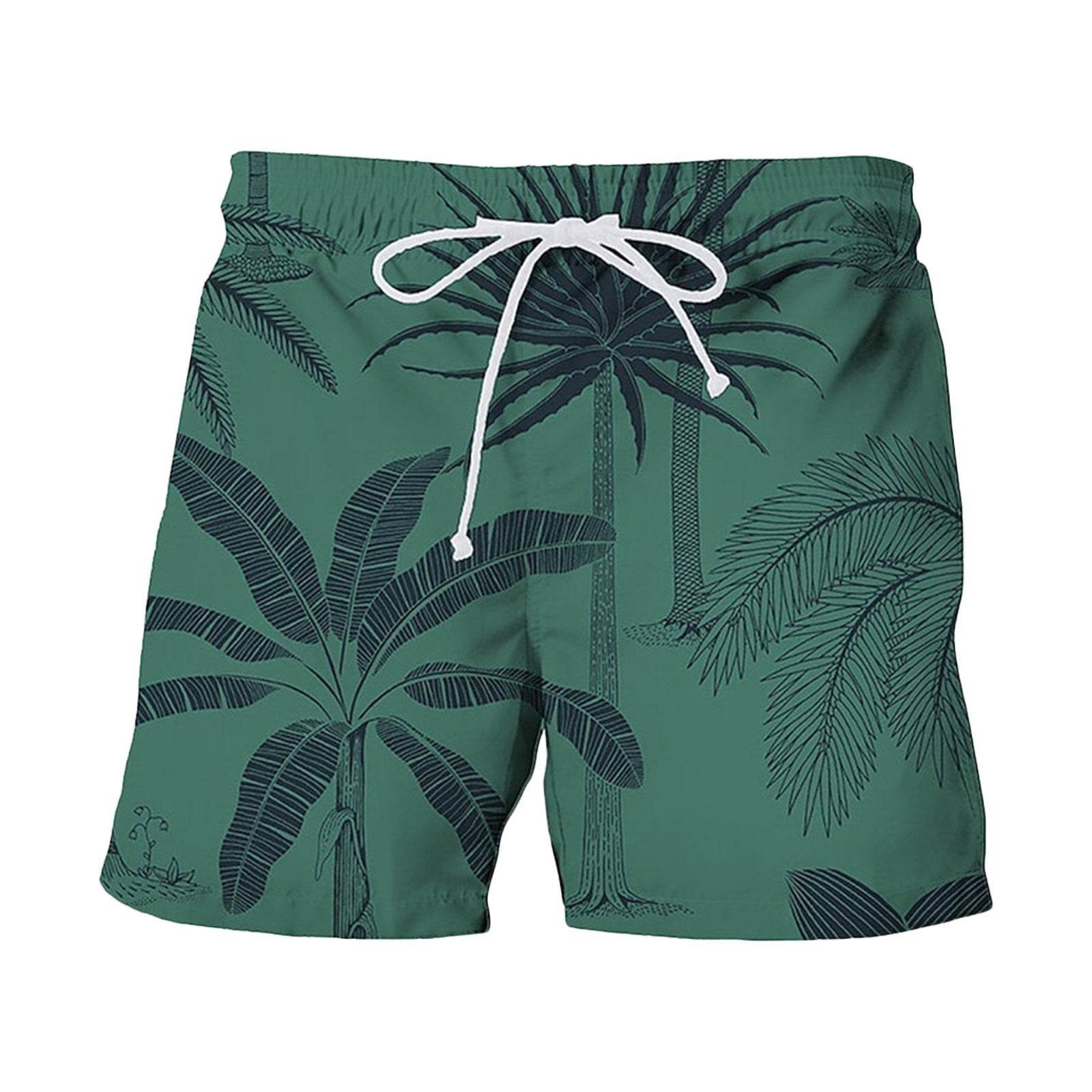 Pantalon de plage décontracté pour homme, imprimé numérique 3D, motif feuille de bananier japonais, été - Droxev