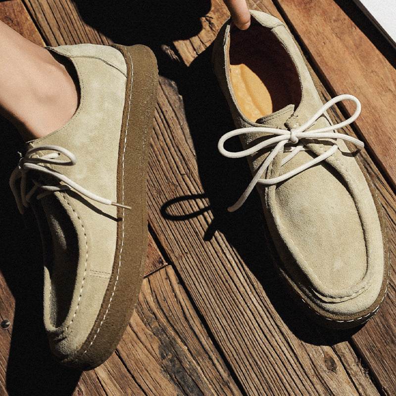 Chaussures décontractées en cuir et daim de style britannique - Droxev