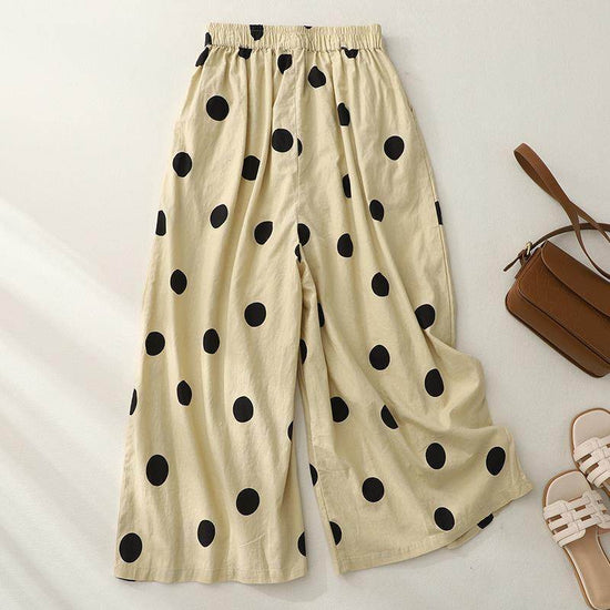 Pantalon décontracté rétro en lin pour femme - Droxev