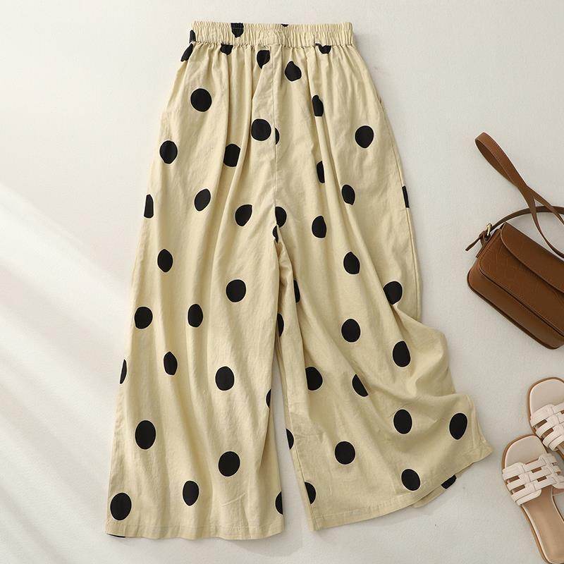 Pantalon décontracté rétro en lin pour femme - Droxev