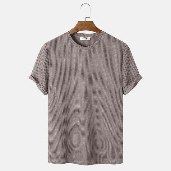 T-shirts basiques d'été à col rond et couleur unie pour hommes - Droxev