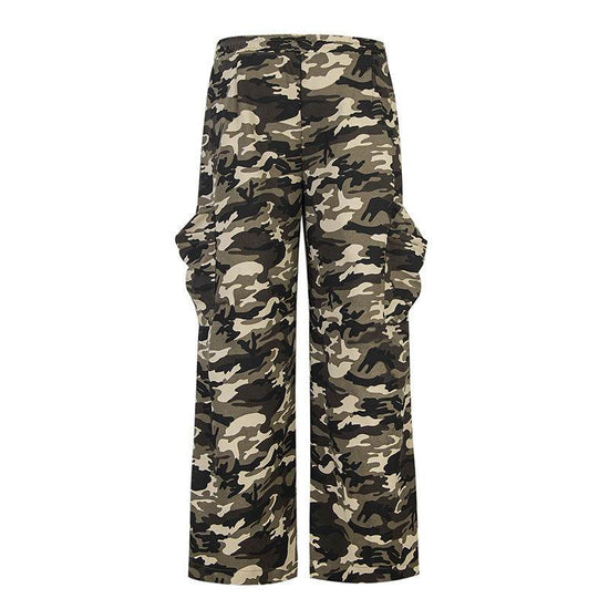 Pantalon de sport ample camouflage pour femme - Droxev