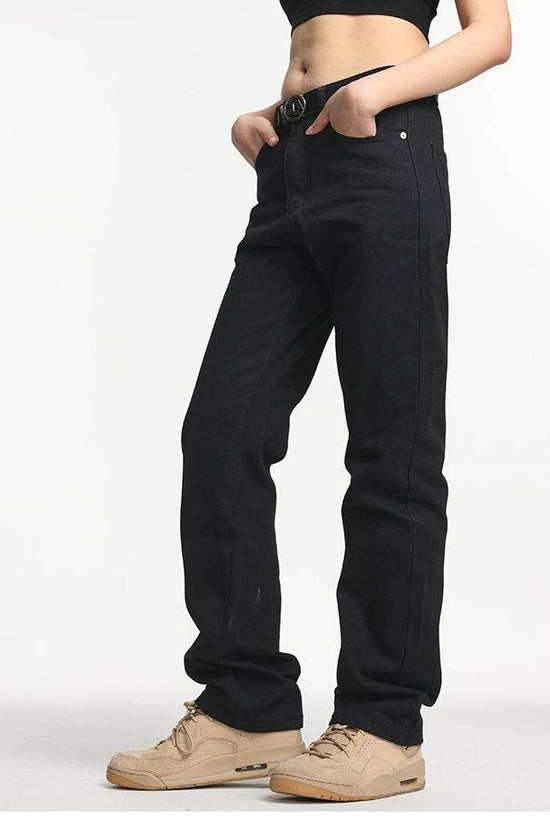 Jean droit noir assorti - Droxev