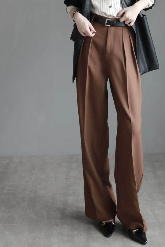 Pantalon de costume pour femme, pantalon slim à jambes larges - Droxev