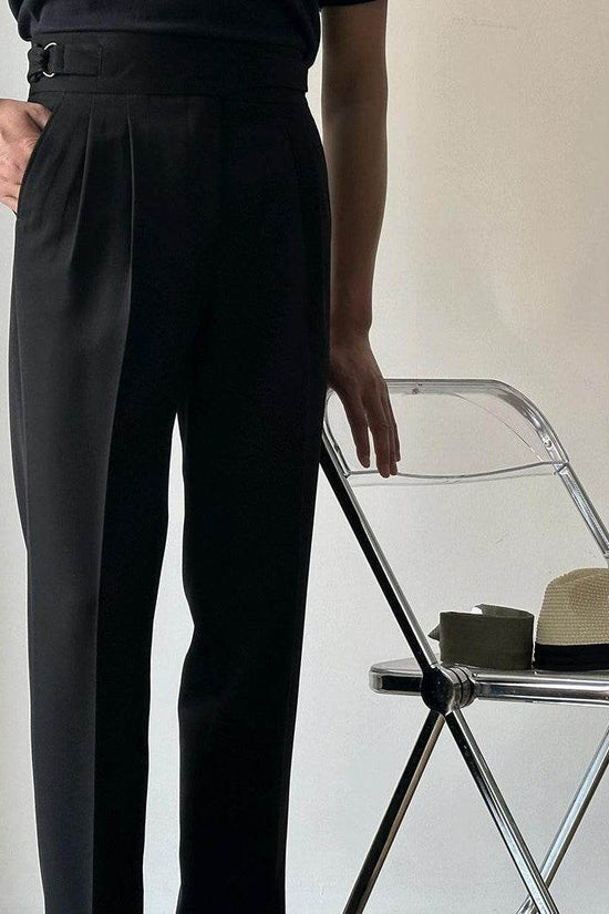 Pantalon slim taille haute décontracté pour le travail - Droxev