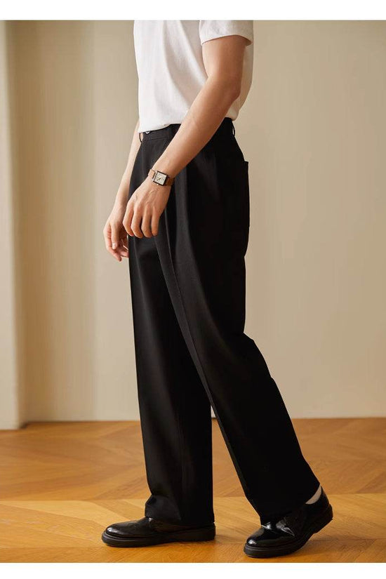 Pantalon décontracté drapé droit et élastique pour le travail - Droxev