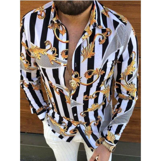 Chemise Homme Imprimée à Manches Longues – Style Streetwear Décontracté Hiver - Droxev