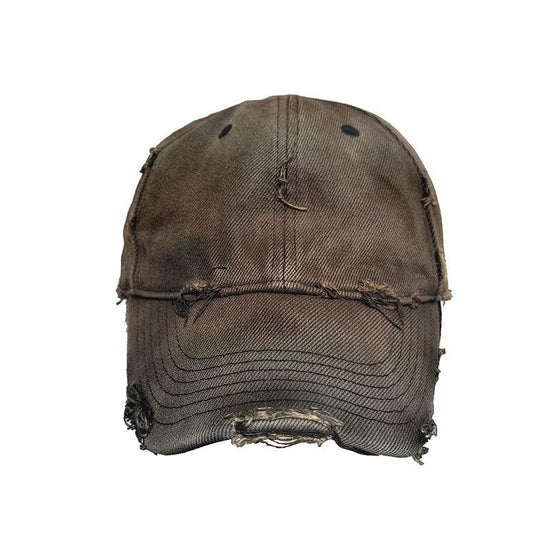 Casquette Style Usé – Taches de Rouille et de Saleté, Broderie Artistique - Droxev