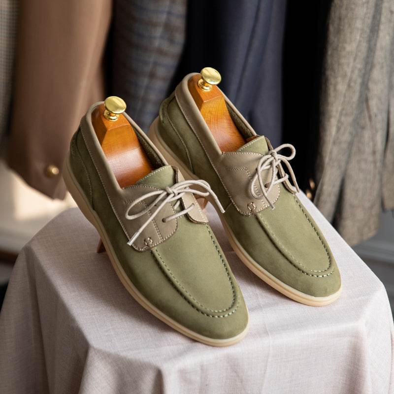 Chaussures de voile vintage à lacets en daim mercerisé - Droxev