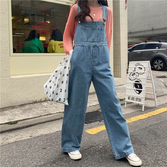 Pantalons à bretelles en denim tendance pour femmes - Droxev