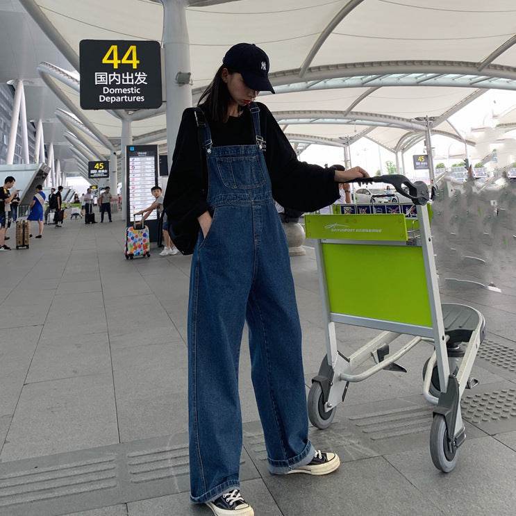 Pantalons à bretelles en denim tendance pour femmes - Droxev