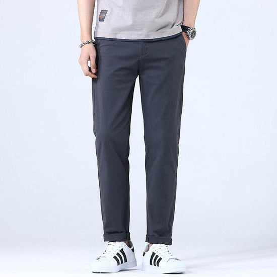Pantalon extensible coupe slim droite tendance pour homme - Droxev