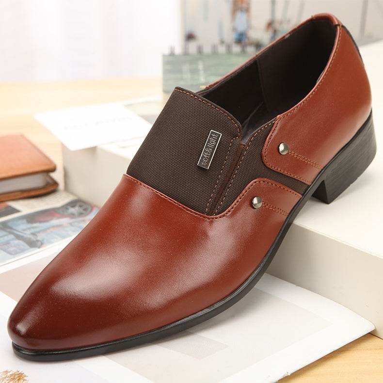 Chaussures en cuir décontractées à bout pointu pour hommes - Droxev