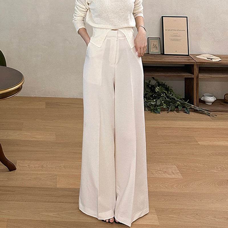 Pantalon de vadrouille à jambes larges et à suspendre, pantalon décontracté pour femme - Droxev