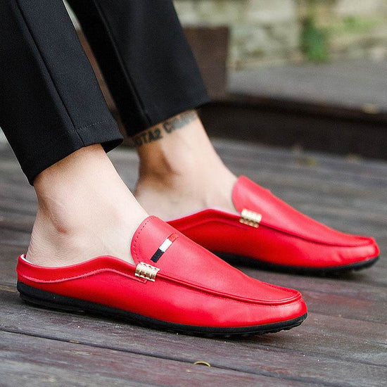 Mocassins décontractés pour jeunes, chaussures bateau blanches pour hommes, légères, à demi-semelles - Droxev