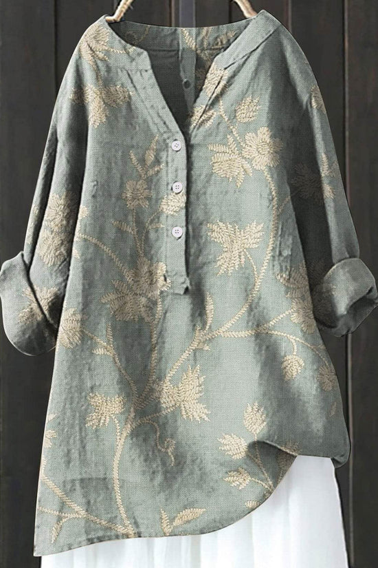 Chemise assortie en lin confort imprimé - Droxev
