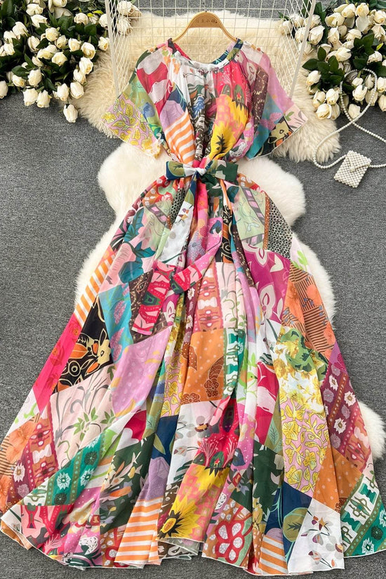 Robe moulante à lacets imprimée - Droxev
