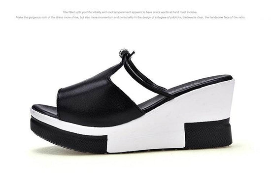 Chaussons compensés à strass - Droxev
