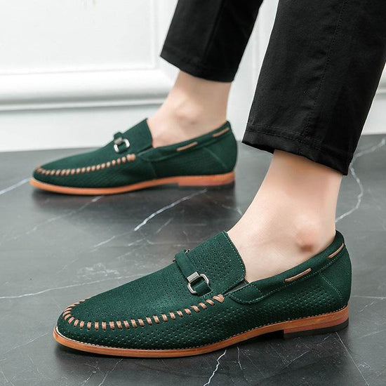 Chaussures à enfiler en cuir respirantes et résistantes au poinçonnage, style britannique - Droxev