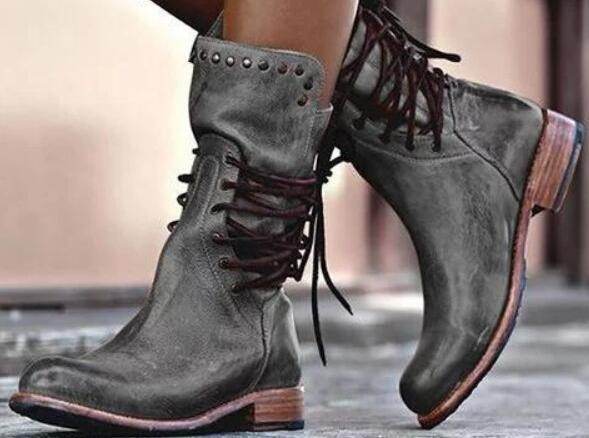Bottes cavalières à talons bas cloutés - Droxev