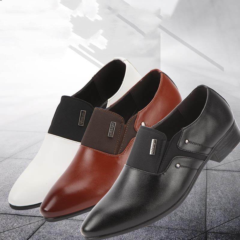 Chaussures en cuir décontractées à bout pointu pour hommes - Droxev