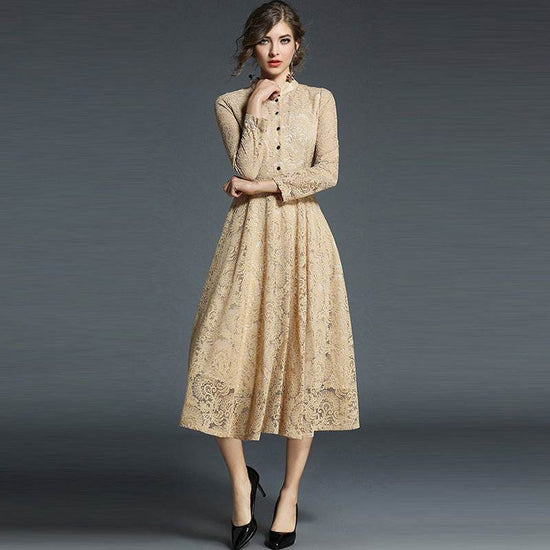 robe trapèze ample à simple boutonnage - Droxev