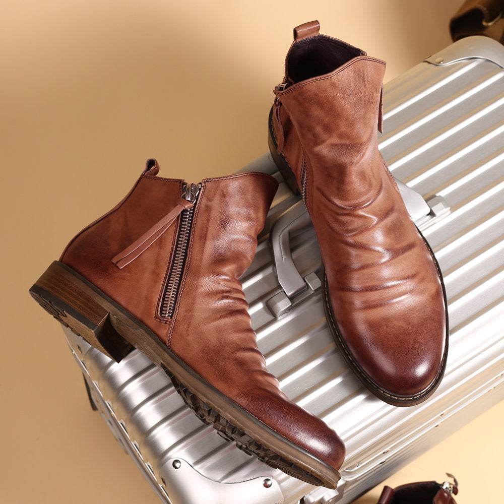 bottes antidérapantes à fermeture éclair pour hommes - Droxev