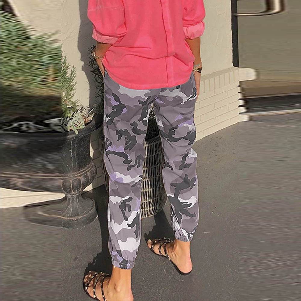 Pantalon décontracté camouflage pour femme - Droxev