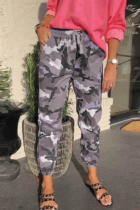 Pantalon décontracté camouflage pour femme - Droxev