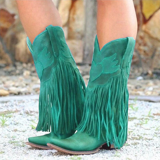 Bottes vintage à pampilles au-dessus du genou - Droxev