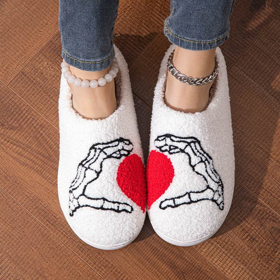 Chaussons de chambre à coucher en coton à semelle souple, chaussures chaudes d'hiver pour femmes et hommes - Droxev
