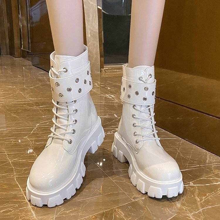 Bottes Martin à semelles épaisses pour femmes, style britannique, nouvelles bottes - Droxev