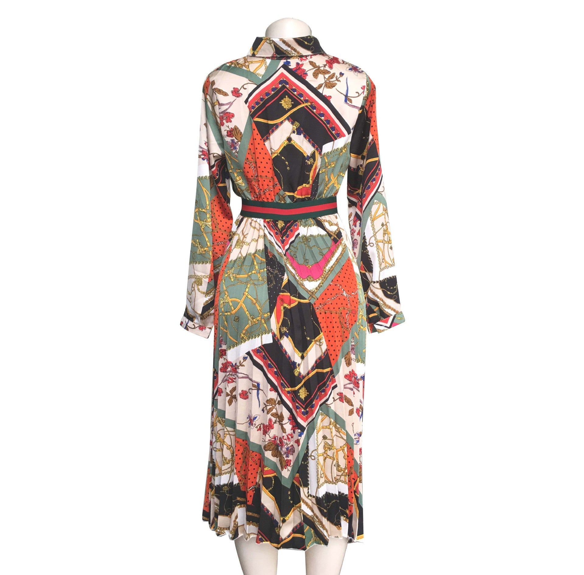 Jupe longue à col chemise et taille haute pour femme