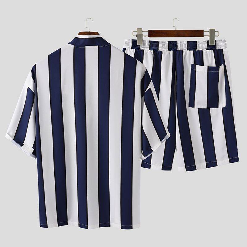 Pyjama d'été court à rayures pour homme - Droxev