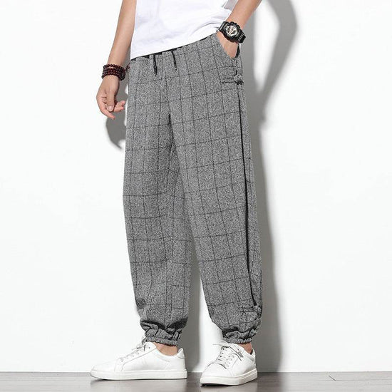 Pantalon décontracté pour homme, pantalon court ample de style chinois - Droxev