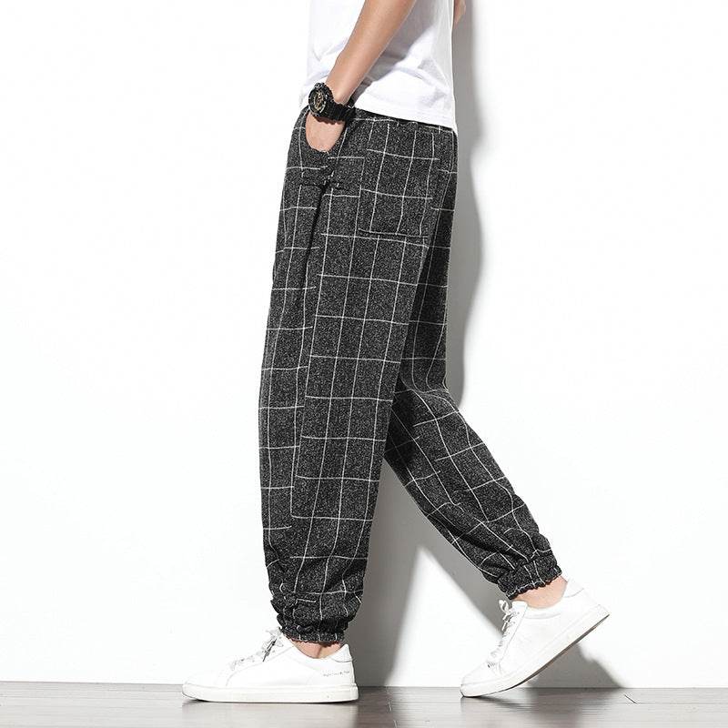 Pantalon décontracté pour homme, pantalon court ample de style chinois - Droxev