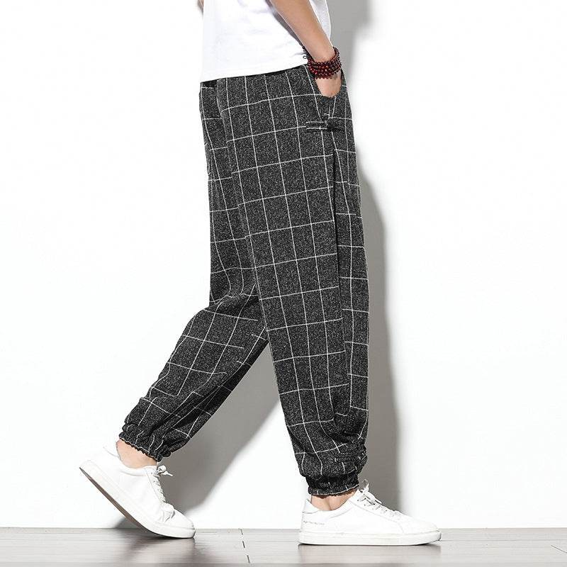 Pantalon décontracté pour homme, pantalon court ample de style chinois - Droxev