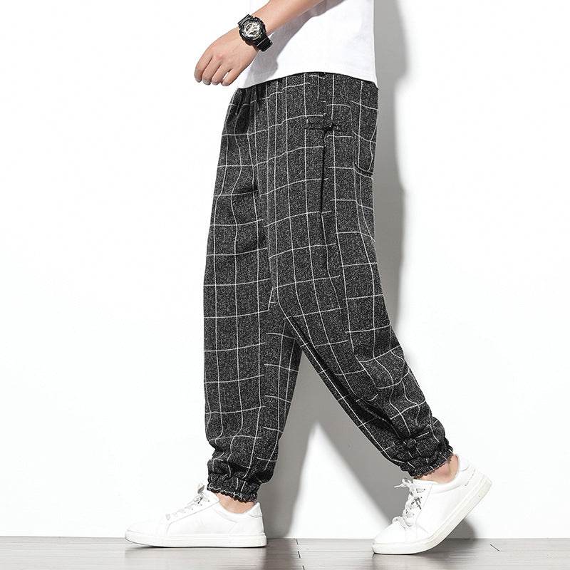 Pantalon décontracté pour homme, pantalon court ample de style chinois - Droxev