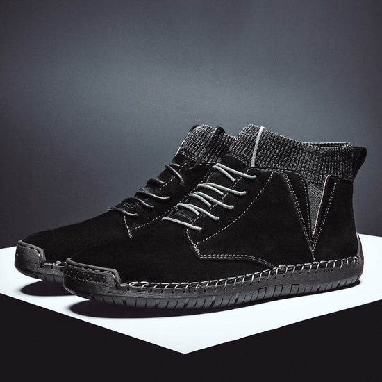 Large Size Lace-up Wild Socks Men Warm Snow Boots - Droxev
