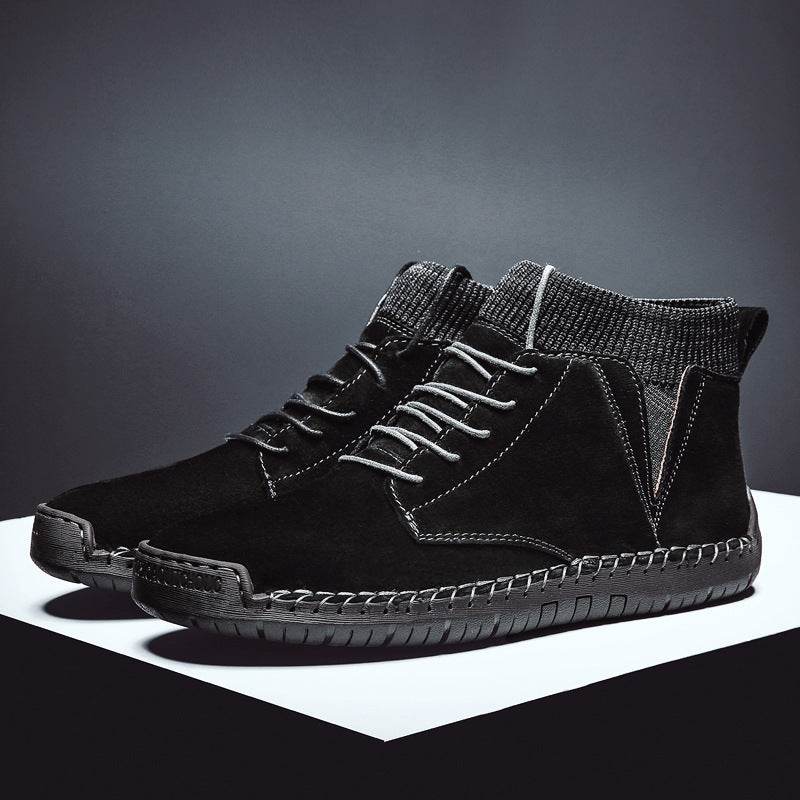 Large Size Lace-up Wild Socks Men Warm Snow Boots - Droxev