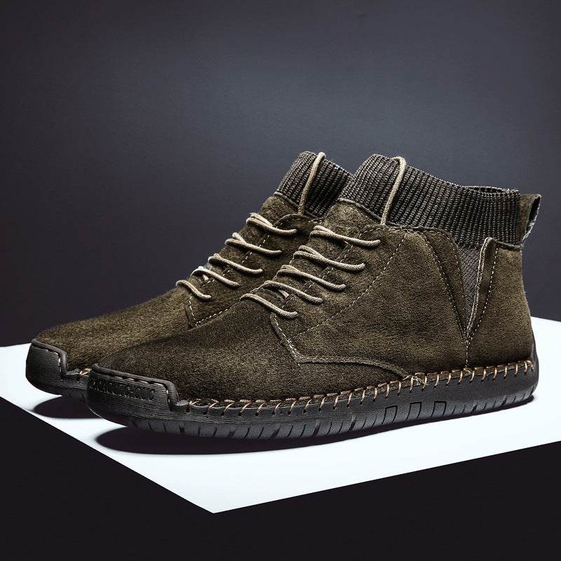 Large Size Lace-up Wild Socks Men Warm Snow Boots - Droxev