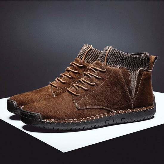 Large Size Lace-up Wild Socks Men Warm Snow Boots - Droxev