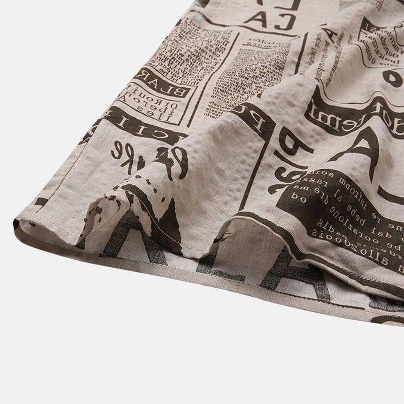 Chemise hawaïenne vintage à imprimé journal pour homme (3XL) - Droxev