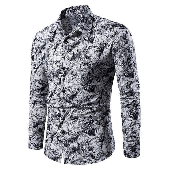 Chemise Imprimée à Manches Longues Homme – Style Cardigan Slim - Droxev