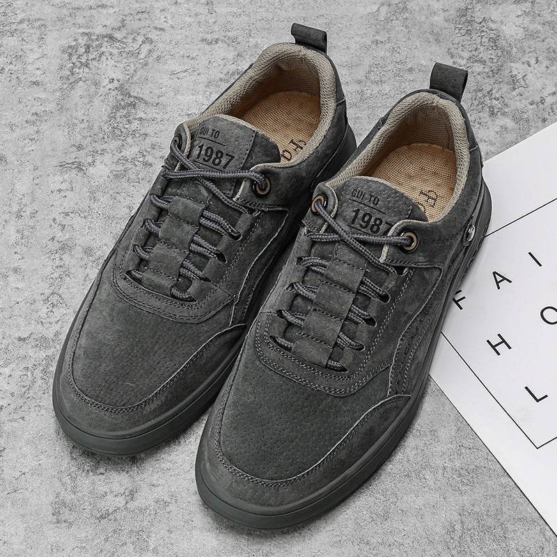 Chaussures de planche pour jeunes, chaussures décontractées en cuir grande taille - Droxev